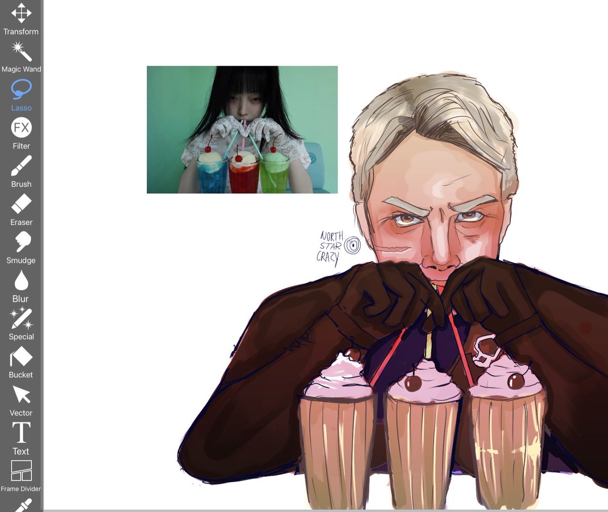 northstarcrazy's tweet image. kind man drinks not one, not two but three banana milkshakes #bullseye #daredevil #daredevilbornagain