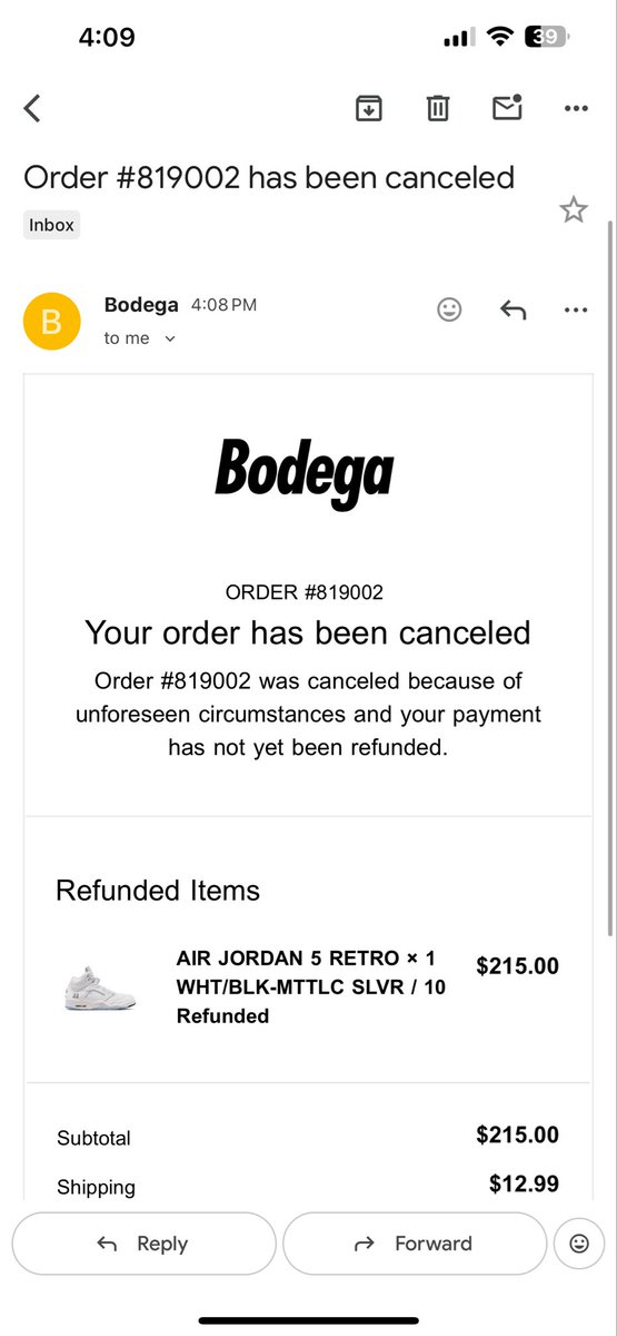 natedh8's tweet photo. @OscarPKicks Damn they just canceled my order https://t.co/6JpKMpVoZW