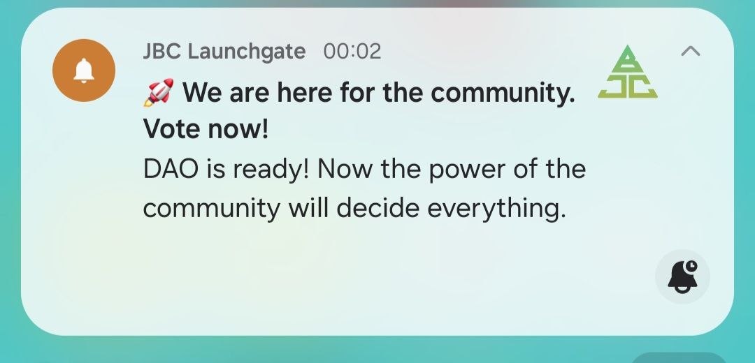 🔥 $JBC ARMY,  the DAO system is ready!

🗳️ The community will govern $JBC
🤝 We are one

⚔️ We are $JBC Army 🚀

#JBC #DAO #LaunchGate