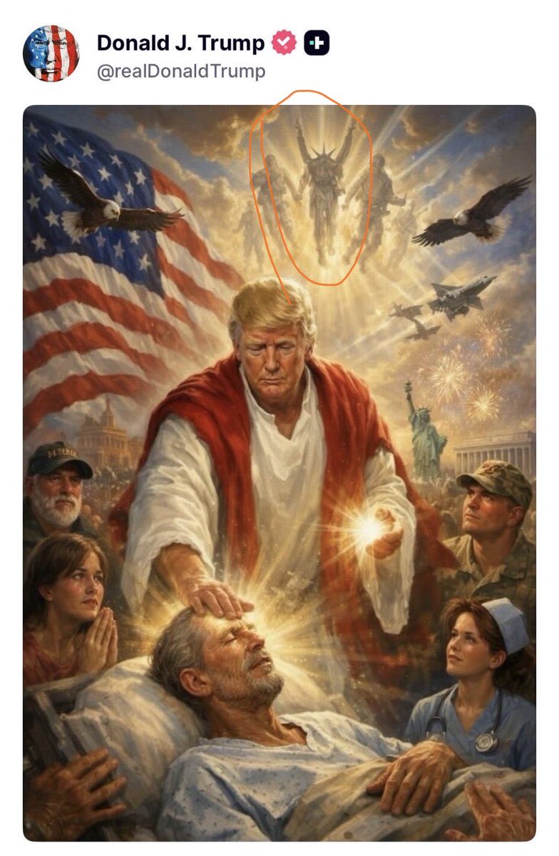 danmiller73's tweet image. The original image was about Trump's desire to "heal the nation" by @NickAdamsinUSA the background change “being” is Baal from a book about a man walking the path of Jesus to destroy Baal worshippers. Islam is top level Baal(Hubal) worship.