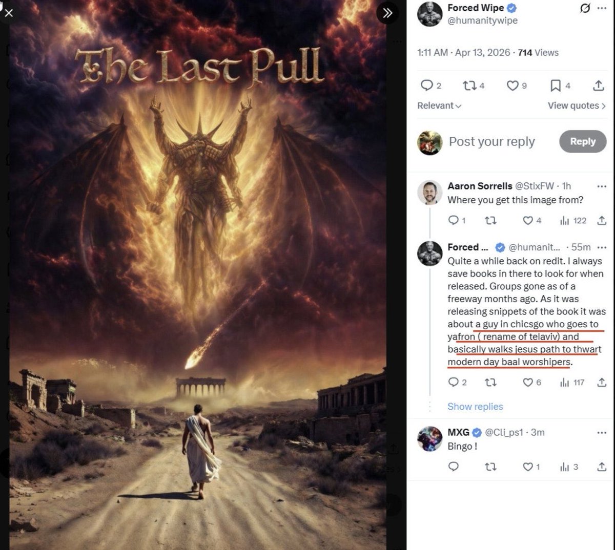 danmiller73's tweet image. The original image was about Trump's desire to "heal the nation" by @NickAdamsinUSA the background change “being” is Baal from a book about a man walking the path of Jesus to destroy Baal worshippers. Islam is top level Baal(Hubal) worship.