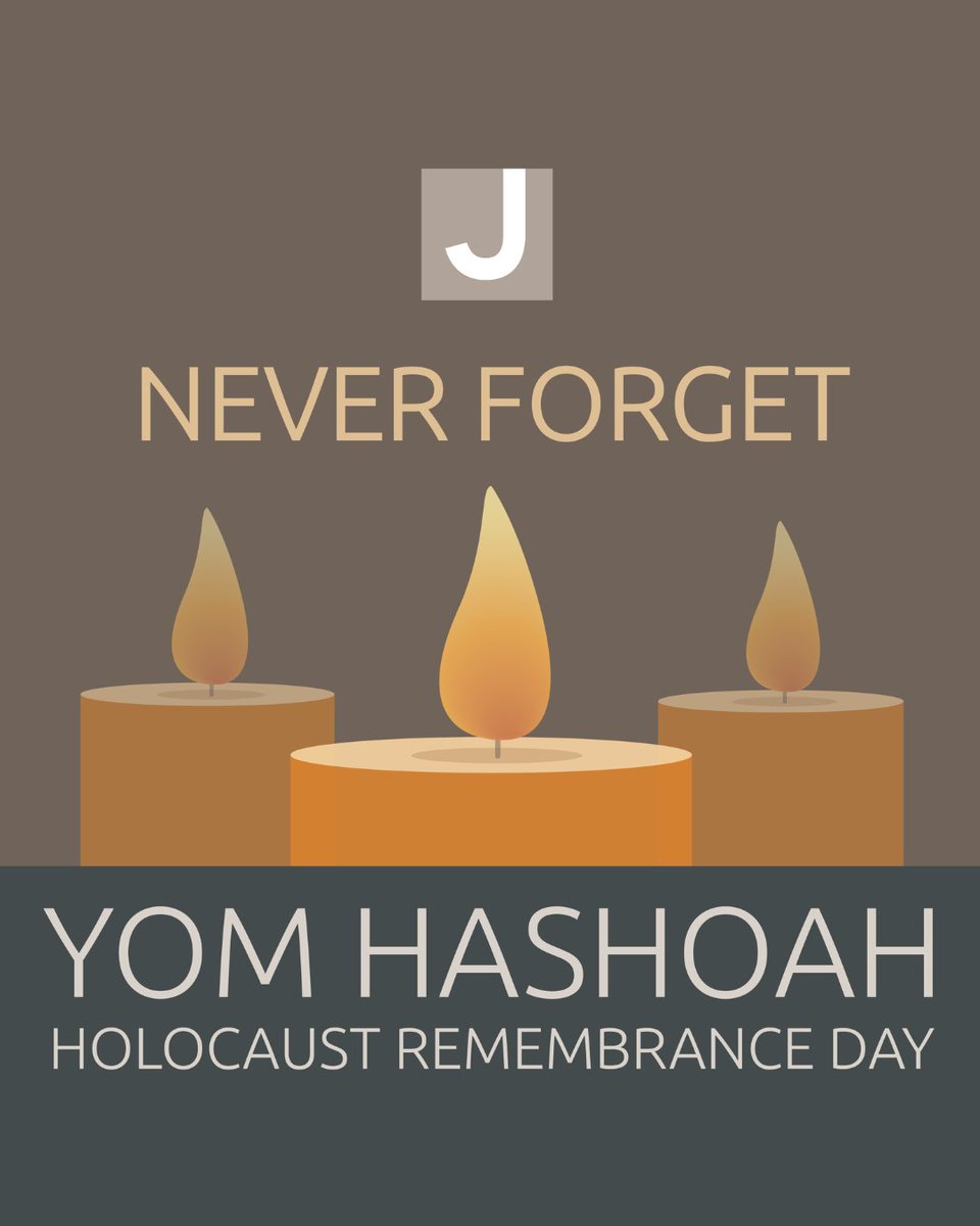 KatzJCCAtlantic's tweet photo. Starting tonight, we remember the 6 million Jews whose lives were taken during the Holocaust &amp; the countless families, dreams &amp; voices silenced by hatred.

On Yom HaShoah, we honor their memory by carrying their stories forward.

May we never forget. https://t.co/3OP9tRzjMx
