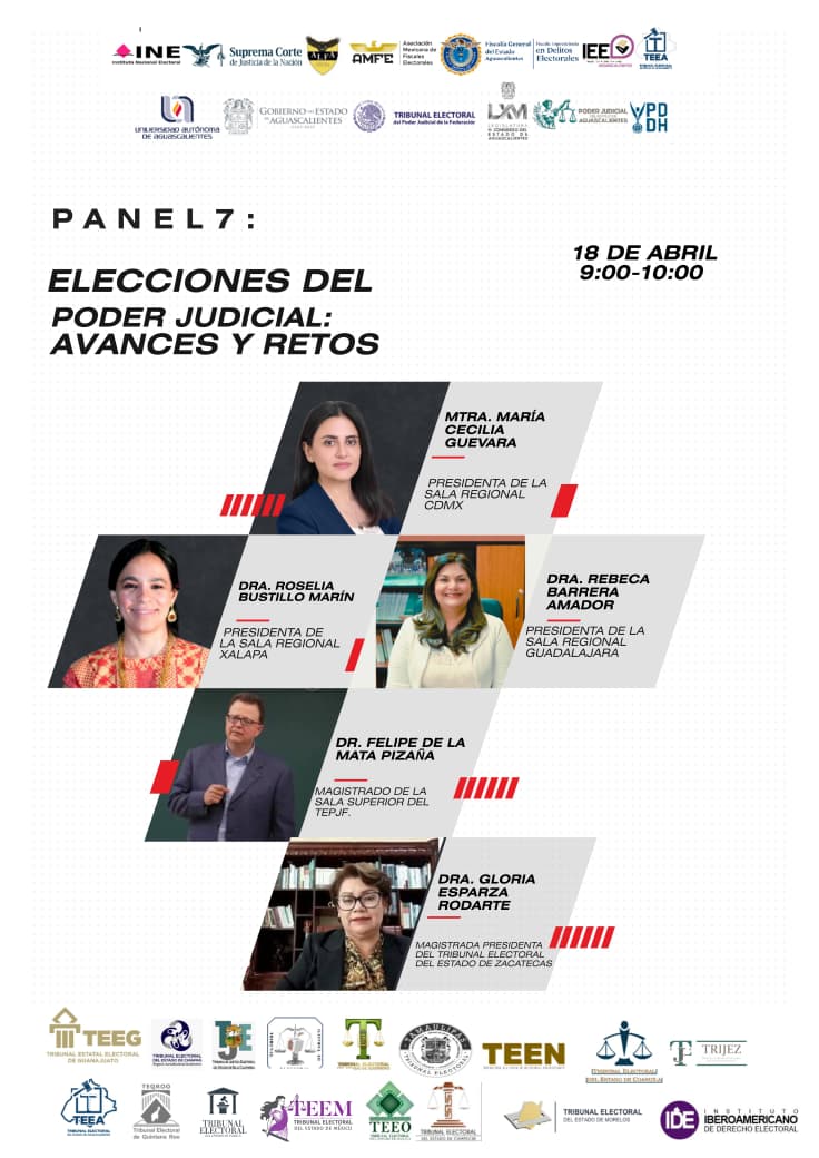 BustilloRoselia's tweet photo. El próximo 18 de abril estaré en el IX Congreso Internacional de Derechos Humanos y Derecho Electoral, en Aguascalientes, participando en el Panel 7: “Elecciones del Poder Judicial: avances y retos”. 

¡Ahí nos vemos! https://t.co/4tBXFwpaN4
