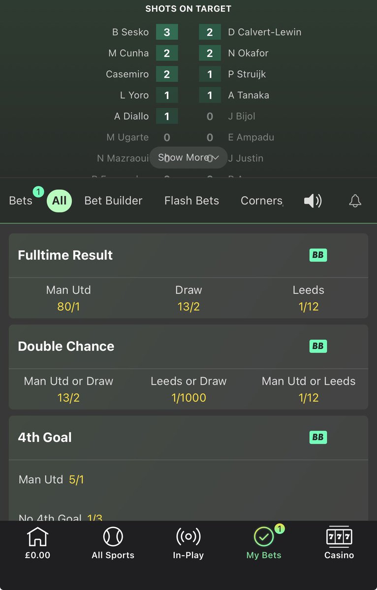 OFemzino's tweet photo. @AskPaddyPower  @paddypower Now tell me, how did you manage to settle it as 9 saves? Sesko had 3 shots on target (3 saves) Cuhna 2 shots on target (2 saves) 
Yoro 1 shot on target, Amad 1 = SEVEN SAVES, and leeds keeper had 3

SO THATS 10 saves https://t.co/HcIX9fQ4fn