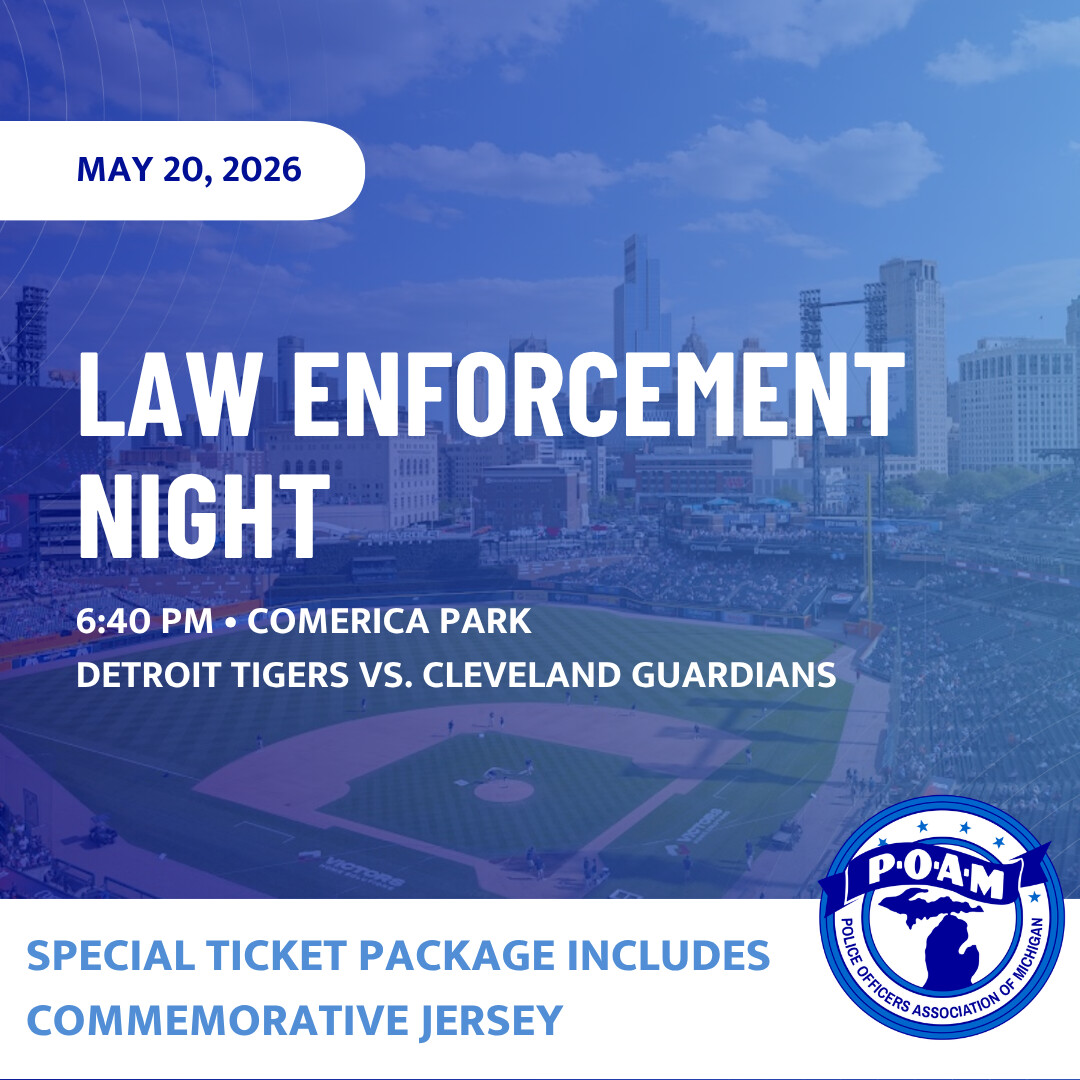 MIPOAM's tweet photo. Join us May 20 for Law Enforcement Night at Comerica Park as the Tigers face the Guardians; tickets include a jersey and support NLEOMF.
View the details: https://t.co/DciGcYs77l
#POAM #LawEnforcementNight #DetroitTigers https://t.co/onhsMfc4TM