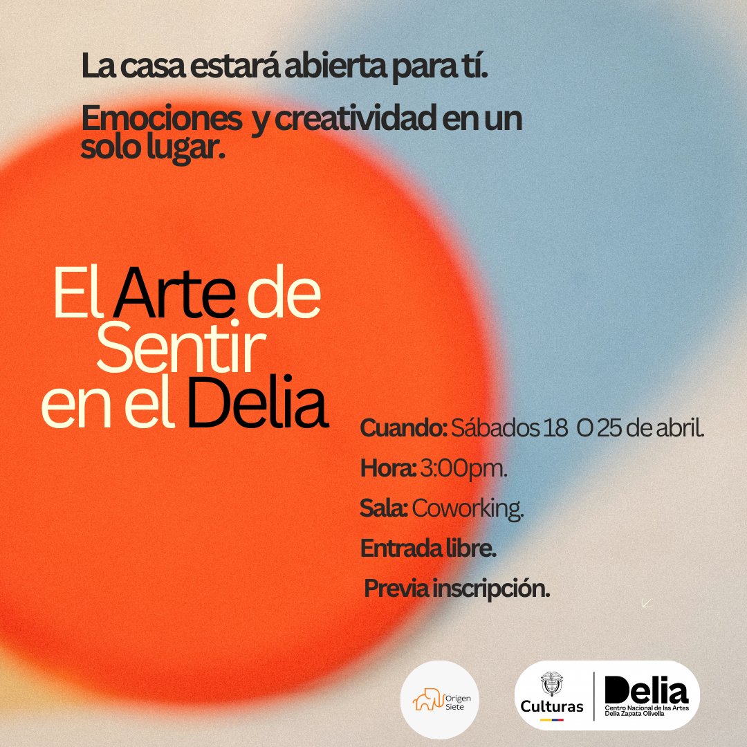 origen_siete's tweet photo. Si eres mayor de 18 años te invitamos a este espacio donde aprenderemos a gestionar y reconocer nuestras emociones desde el #Arte  #Creatividad #Juego. Entrada libre, hora: 3:00pm pero debes inscribirte en el siguiente enlace:https://t.co/MJS8IMmstP
@MiguelBacca @MONYRODRIGUEZOF https://t.co/SFslPouX7U