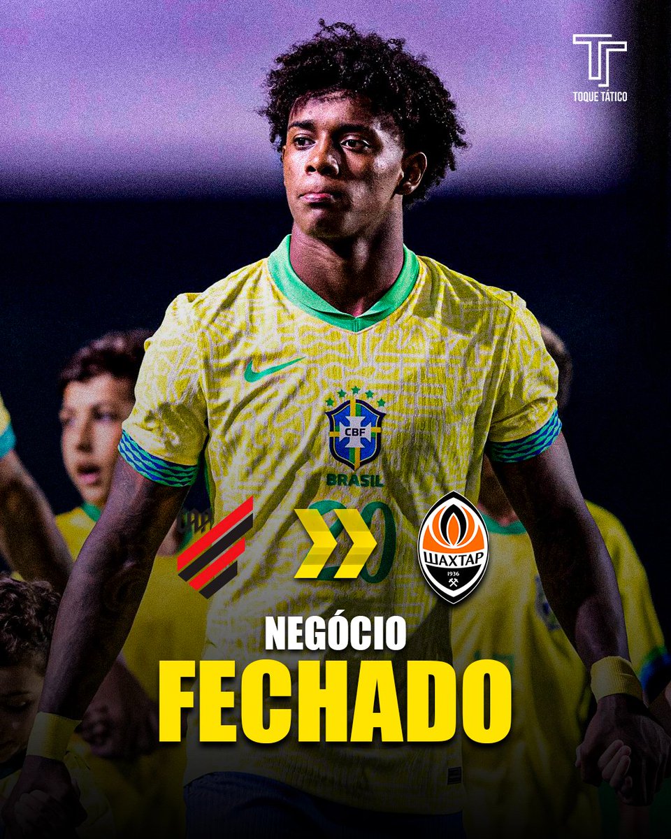 🚨⚫️🟠 ESTÁ FEITO! Shakhtar Donetsk fecha acordo por Bruninho. 👀🇧🇷

O jovem talento brasileiro de 17 anos vai deixar o Athletico Paranaense num negócio avaliado em €12M, com a transferência a ser oficializada nos próximos dias, avança <a href="/fabriziorom/">Fabrizio Romagnoli</a>.