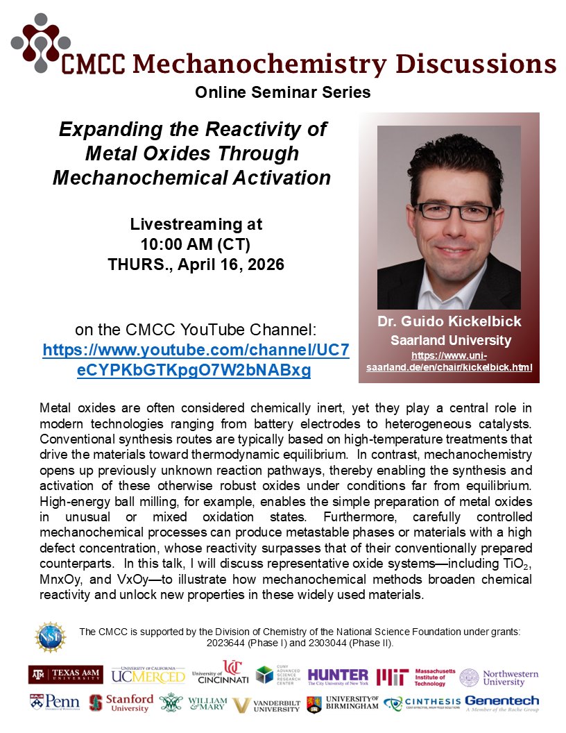 NSF Center for the Mechanical Control of Chemistry tweet media