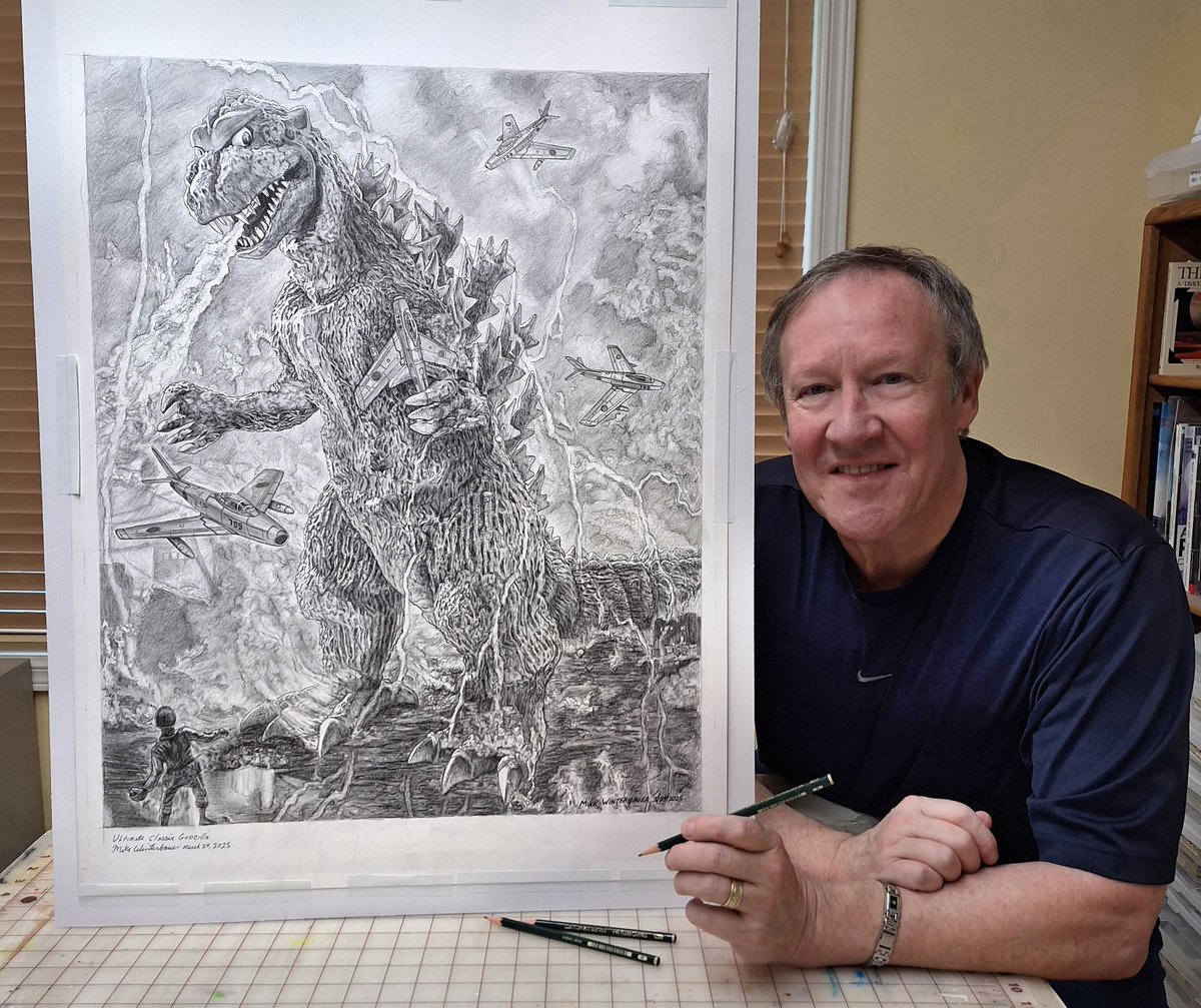 MikeWinterbauer's tweet image. My exciting poster size pencil drawing of Classic Godzilla!!
#illustration #popculture #movieart #Godzilla #Kaiju