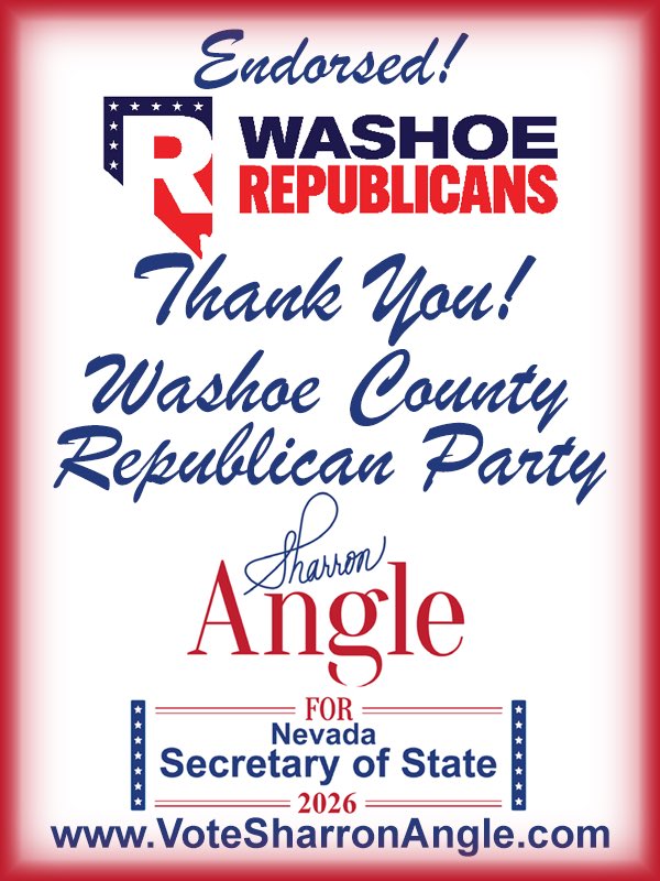 SharronAngle's tweet photo. Thank You! @RealWashoeGOP it means so much to have your support as we all work to bring integrity back to Nevada elections. #RepublicanUnity
#nvsos #nvgov #nvleg https://t.co/LbvXAYhzUY