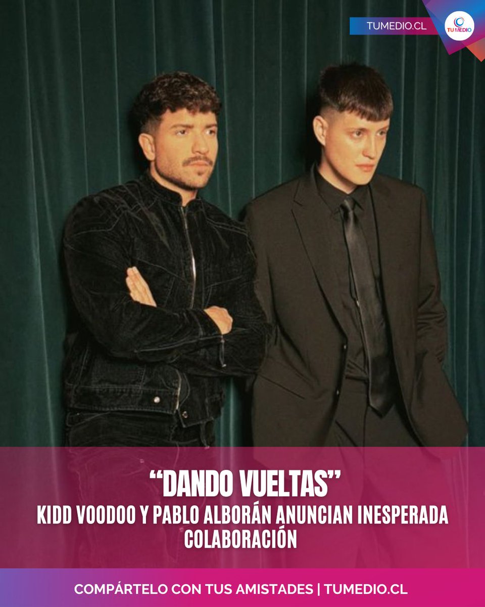 TuMedio's tweet photo. ¡Colab inesperada! 😱🔥 Kidd Voodoo y Pablo Alborán sorprendieron con “Dando Vueltas” 🎶💫 

El tema formará parte del próximo disco de #KiddVoodoo, Euforia👀✨ 

#Música #Estrenos #PabloAlboran https://t.co/MOSPjatfxe