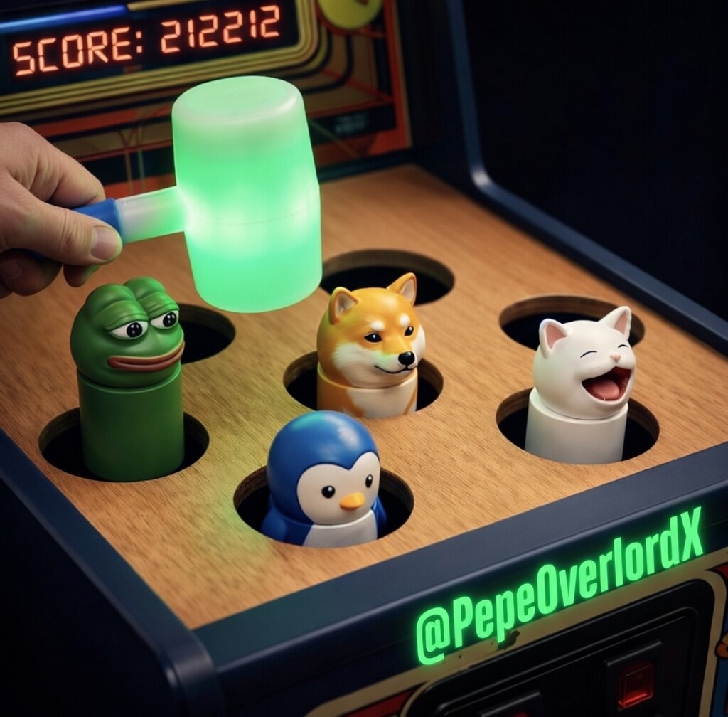 PepeOverlordX's tweet photo. about to drop the biggest smack on the frog himself.  High score: 21212
Vibes: Maximum degen  No mercy. Only Pepe.  #PepeCoin #WhackAMeme #PepeOverlordX #SendTheHammerHammer locked on target.@PepeOverlordX https://t.co/G6sQlooN4N