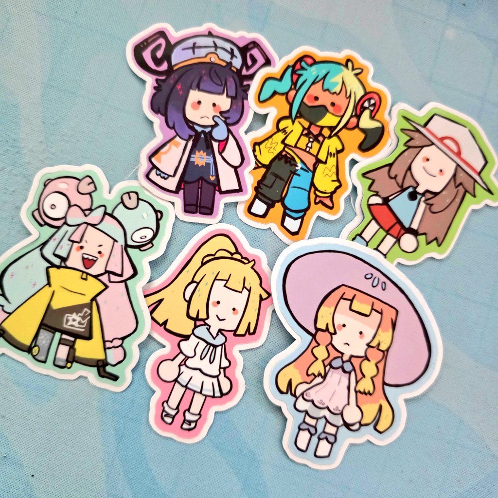 ナンジャモ(ポケモントレーナー) ,リーリエ(ポケモン) 「Future Pokemon stickers #pokemon」|StarGlow🌻@ LAYTON IS BACK☕のイラスト