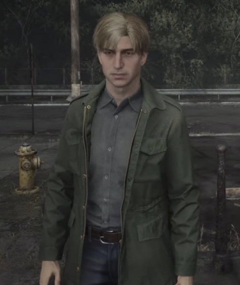 It_wasnt_mutual's tweet photo. SH2 remake mod but it’s just a piss stain on James’s pants that’s never addressed (artistic rendition) https://t.co/rHLvCyI3yh