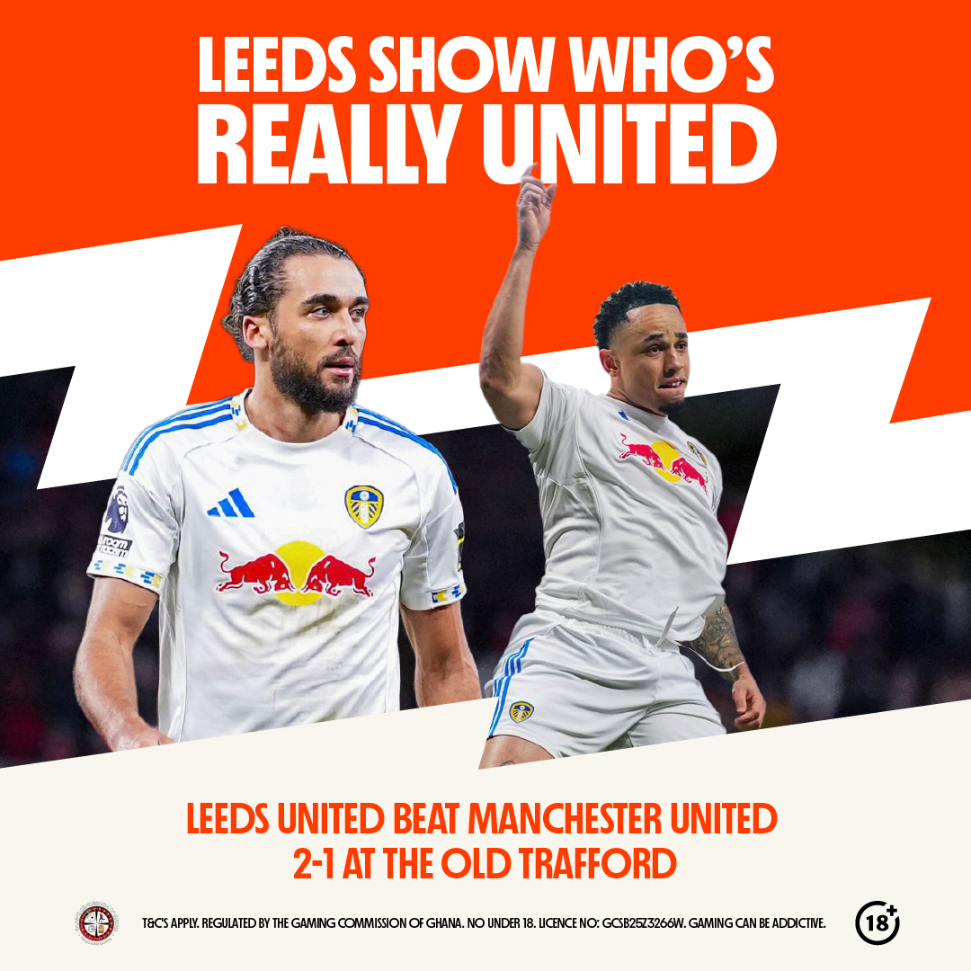 HISTORIC WIN 

Leeds United win their first league game at Old Trafford since 1981.