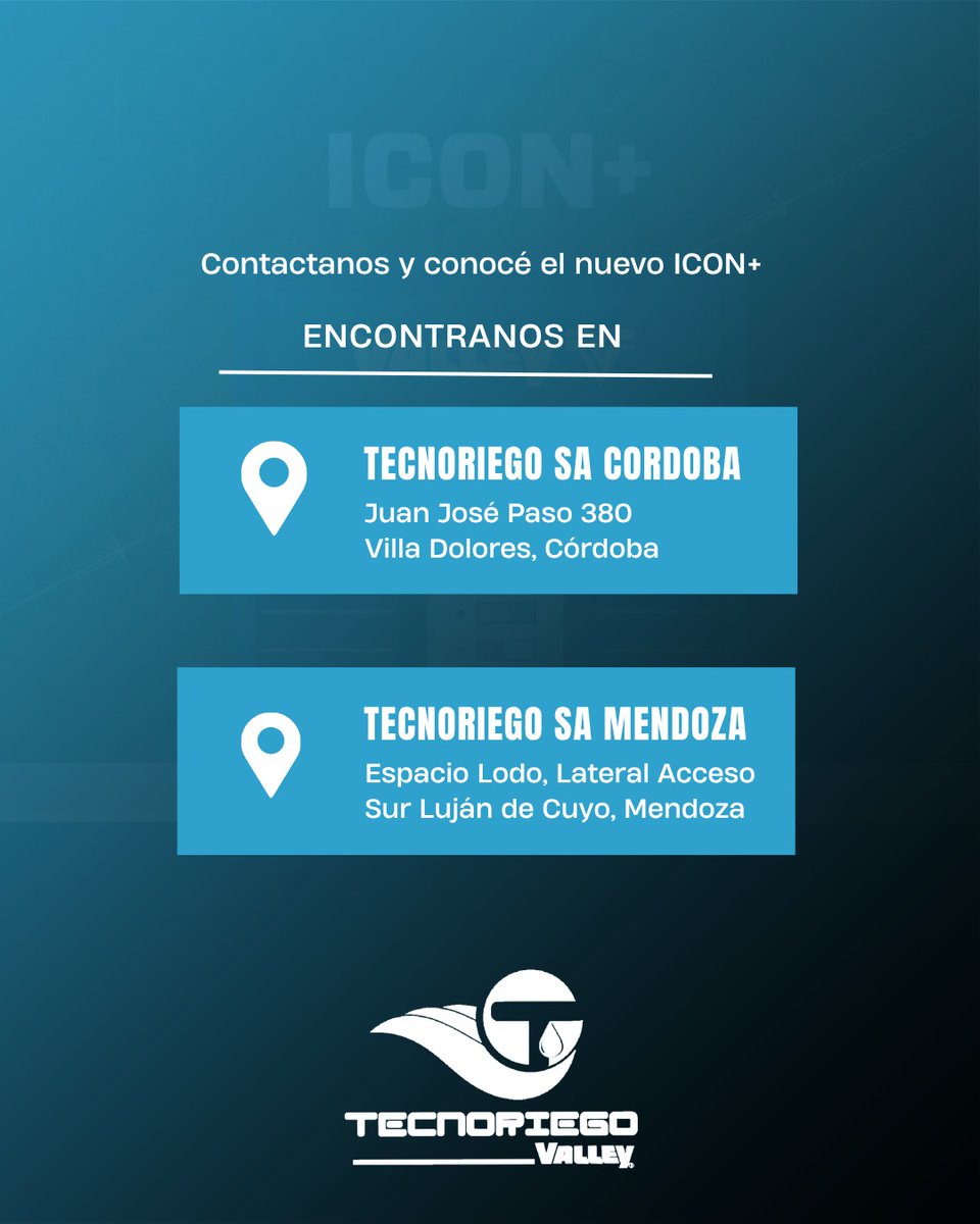 El nuevo ICON+ de Valley lleva la gestión del riego a otro nivel, integrando tecnología avanzada para que cada decisión en el campo sea más simple y precisa.

👉 Más control. Mejores resultados.

#Valley  #RiegoInteligente #TecnoriegoSA