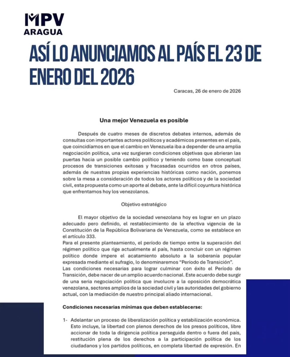 MpvAnzoateguiOF's tweet image. Así lo anunciamos y así lo mantenemos el MPV (Movimiento por Venezuela) dice que una mejor Venezuela es posible.
#mpv #anzoategui #venezuela #transicion
