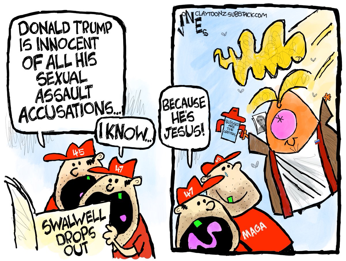 claytoonz's tweet image. A lot of people say "JESUS!" in response to Donald Trump's latest social media posts. #Trump #Jesus #TrumpJesus #EricSwawell