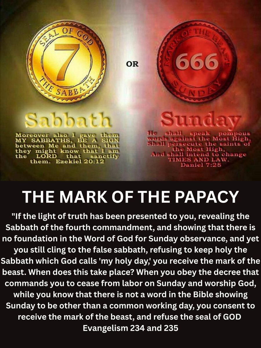 3AngelsWatchman's tweet image. If the the plain TRUTH given to ELLEN WHITE, God's last days prophet about what the mark of the beast is and what NOT to do is rejected, YOU WILL PERISH AND RECEIVE THE PLAGUES

There is no exceptions on this matter with God

She was the ONLY one given the light on what it was,