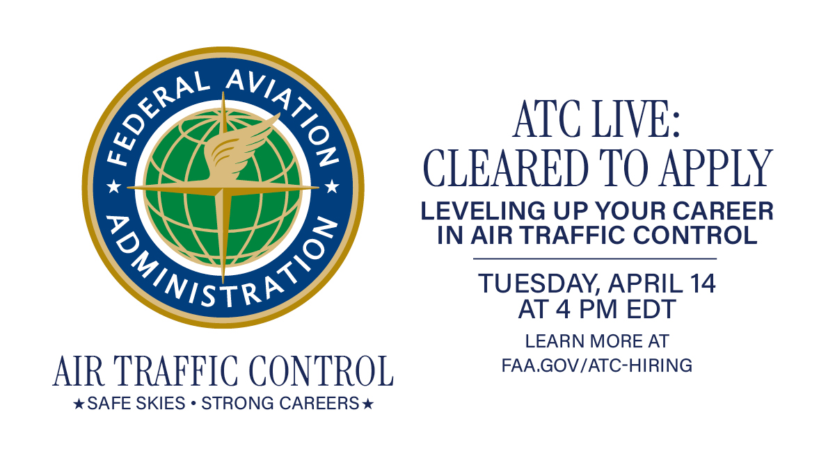 FAANews's tweet photo. Ready to take on one of the nation’s most critical roles? ✈️🇺🇸
 
Join us TOMORROW to hear from FAA experts about becoming an air traffic controller—what the job is really like, training at the academy, and how to apply.
 
📅 April 14 | ⏰ 4 PM ET

https://t.co/6JdmfMlpPI https://t.co/1jpapNIPay