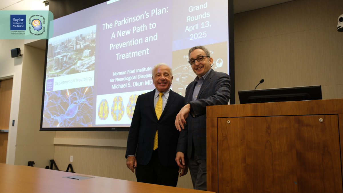 bcmneurology's tweet photo. Today, we had the privilege of hosting @MichaelOkun, MD, Director of the Norman Fixel Institute for Neurological Diseases, for our Grand Rounds

He shared expert insights on “The Parkinson’s Plan” and the future of Parkinson’s care
#Neurology #Parkinsons

@PDCMDC @JankovicJoseph https://t.co/DBtJ0fvt6o