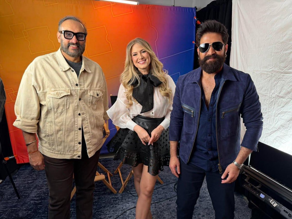 TheClimaxIndia's tweet photo. #Yash with #NamitMalhotra gear up for an interview with @Fandango for #Ramayana at Las Vegas #CinemaCon 2026 💥 https://t.co/tunA0p4hAW