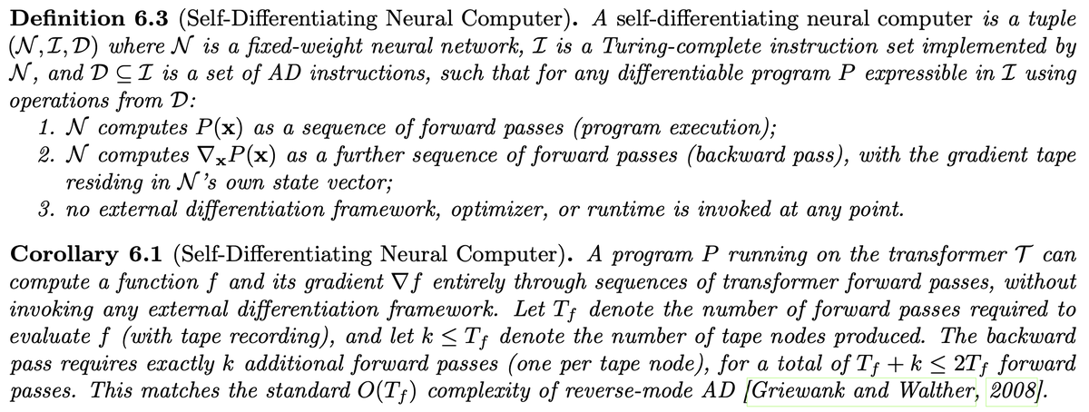 Self-Differentiating Neural Computer