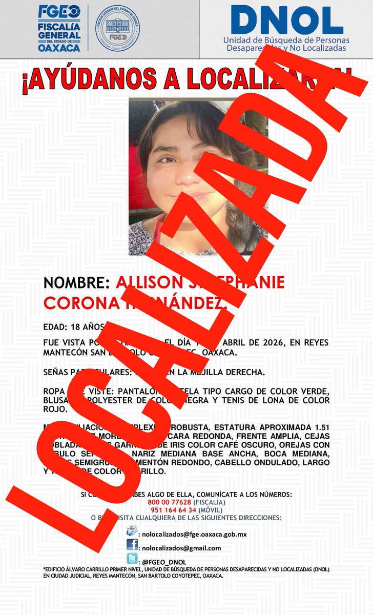 Unidad de Búsqueda de Personas No Localizadas tweet media