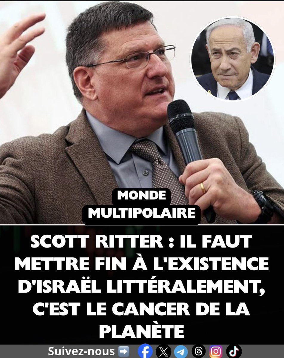 MMultipolaire's tweet image. 🚨⚡️ #Urgent | 🇮🇱🇮🇷 « Si j'étais iranien, j'éliminerais immédiatement les usines de dessalement d’eau d'Israël. J'anéantirais Israël.

🔸Il faut mettre fin à l'existence d'Israël. Littéralement, c'est le cancer de la planète », a déclaré l’ancien officier de renseignement