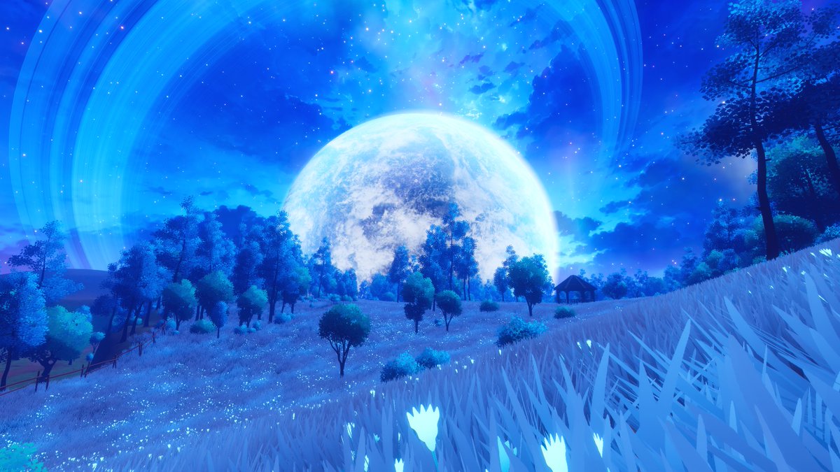 metametarea's tweet image. 大きな惑星が見える自然のワールド
全体的に蒼く綺麗で、特に湖が美しい
光るキノコを触ると曲が流れ始める
world：RE˸ a-lin
By     ：齊 iii
タグ：景観　自然
URLはリプライに記載↓

#VRC #VRChat_world紹介