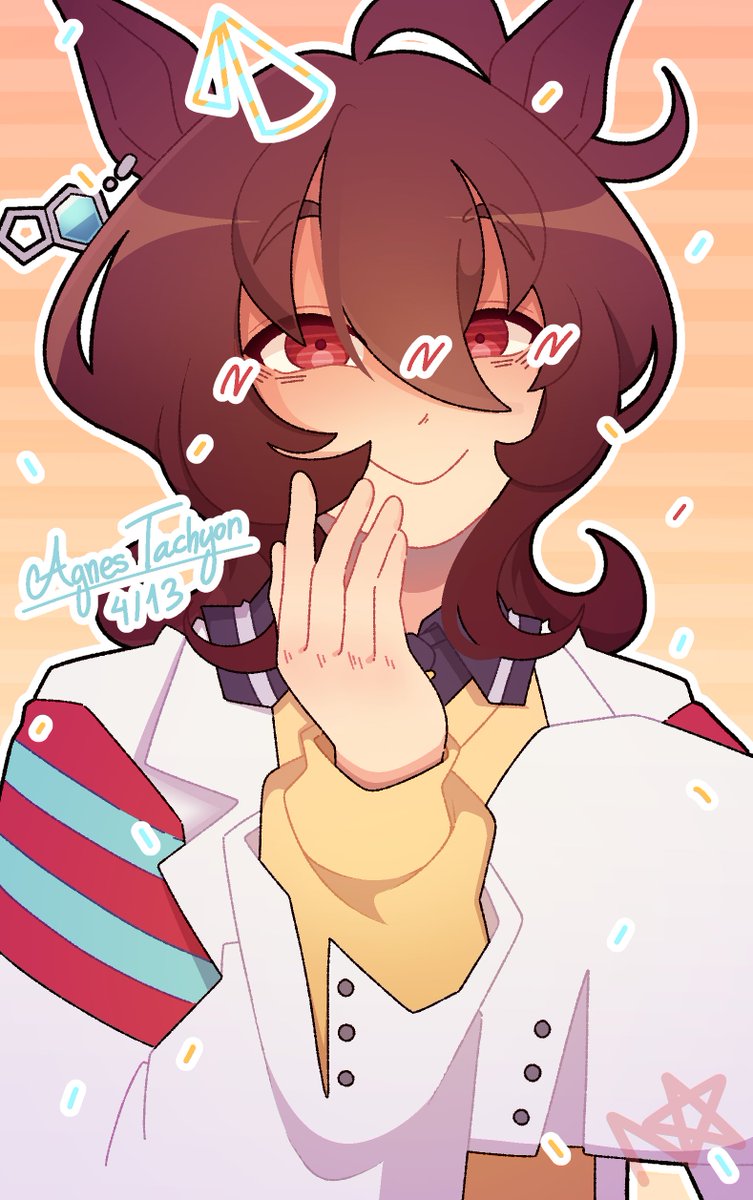 StarryNorijima's tweet photo. Agnes Tachyon bday today  (˶ˆᗜˆ˵) /🎉

#Umamusume 
#Fanart 
#AgnesTachyon https://t.co/XonN6LNcle