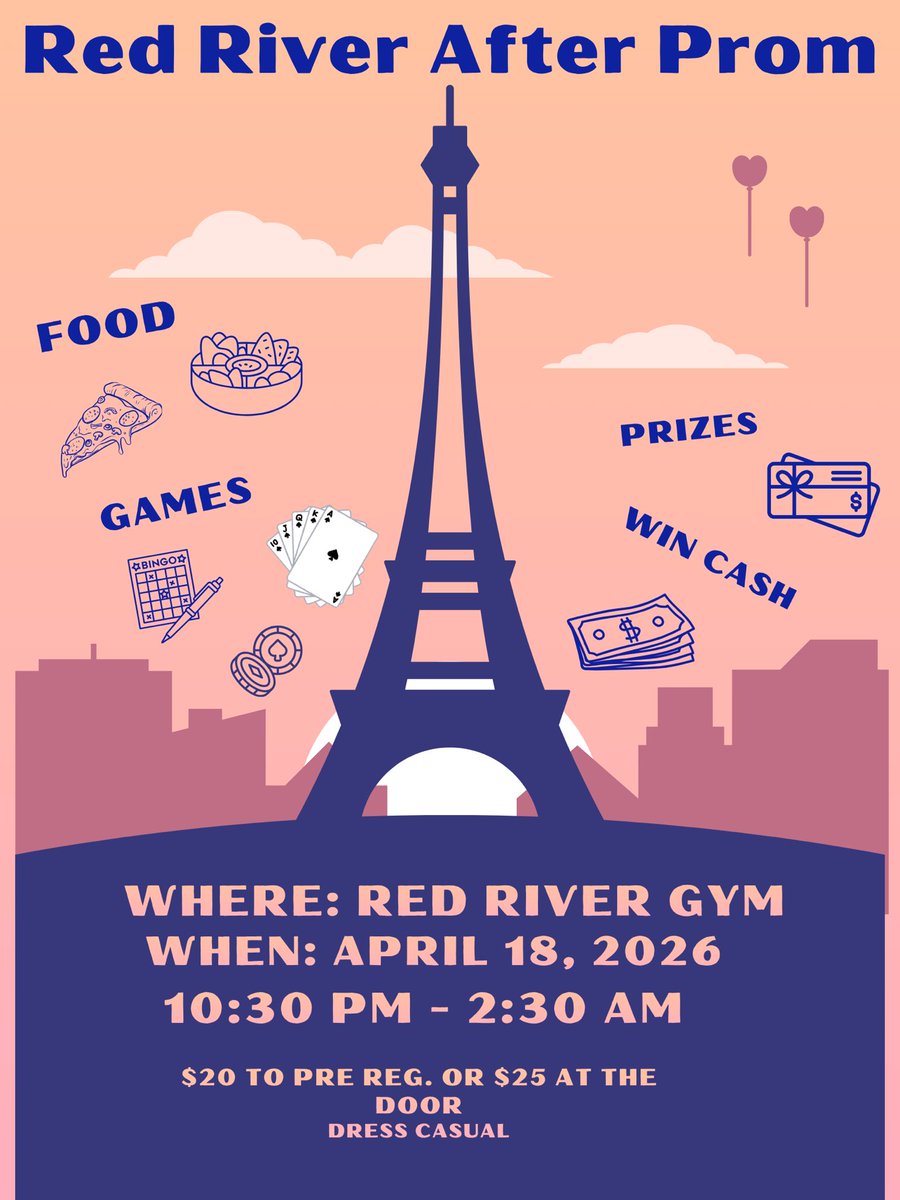 RRHSactivities's tweet image. @rrstection Post Prom Information #Prom2026 #RideAsONE