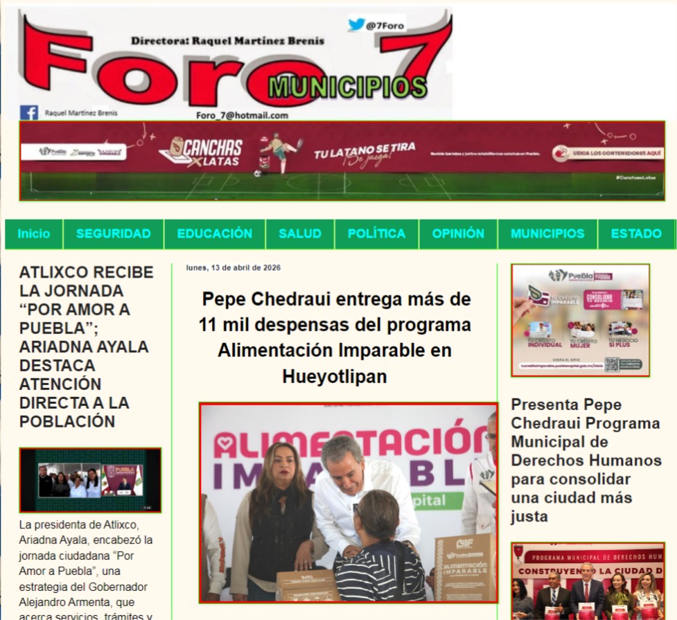 Pepe Chedraui entrega más de 11 mil despensas del programa Alimentación Imparable en Hueyotlipan
foro7enlosmunicipios.blogspot.com/2026/04/pepe-c…