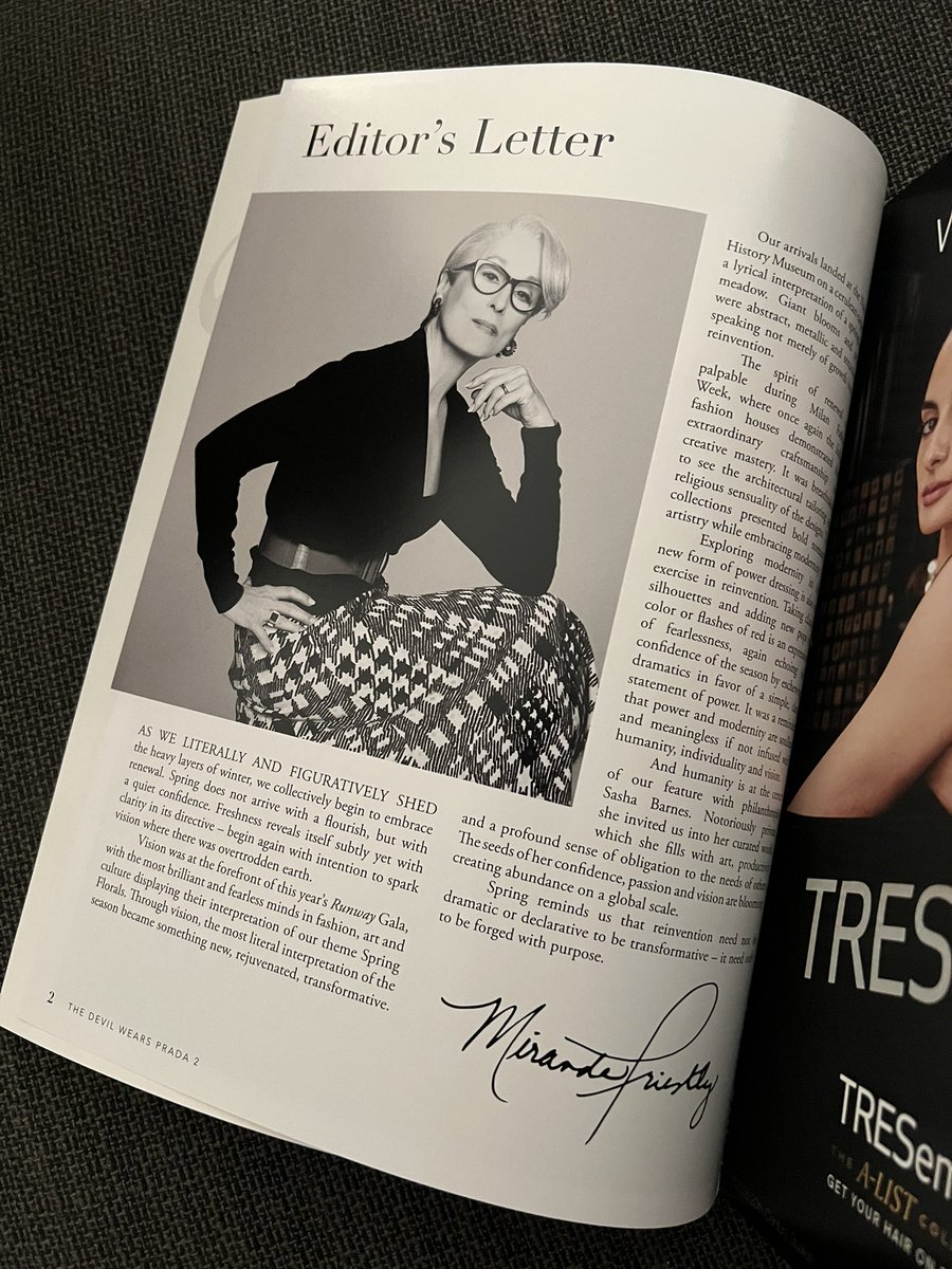 CurrieTerrell's tweet photo. Obsessed with this issue of Runway! #devilwearsprada2 https://t.co/9qc1Zayx0m