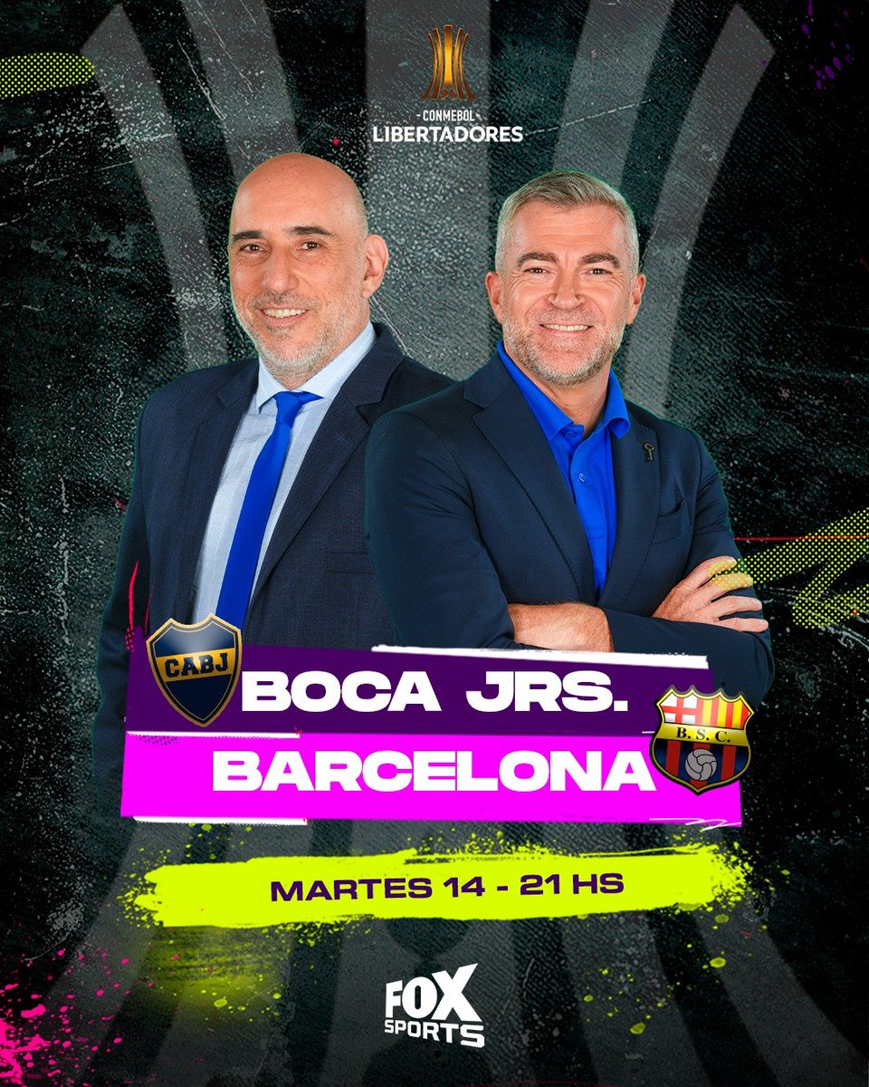 Puntaje_Ideal's tweet image. 📺 #TV | Este martes, @FOXSportsArg 🇦🇷 hará la previa de Boca vs. Barcelona SC desde su canal de YouTube.

📺 Las tres señales de TV estarán ocupadas con los partidos del primer turno de la #Libertadores

🎙️ @MiguelOsovi, @EzePolanco y @NicoNeuss participarán del envío junto a