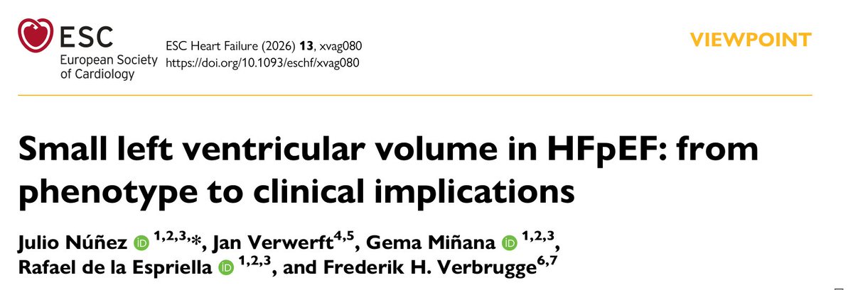pablocacevedo1's tweet photo. 🧠 Insight clínico

“Corazón pequeño, problema grande”
El tamaño del VI predice mejor la capacidad funcional y el pronóstico que la fracción de eyección.

👉 En HFpEF, el límite es la precarga, no la contractilidad.
https://t.co/t3ZMDtPDoL
#Cardiology #HFpEF
@FH_Verbrugge https://t.co/nxFUNFyqs9