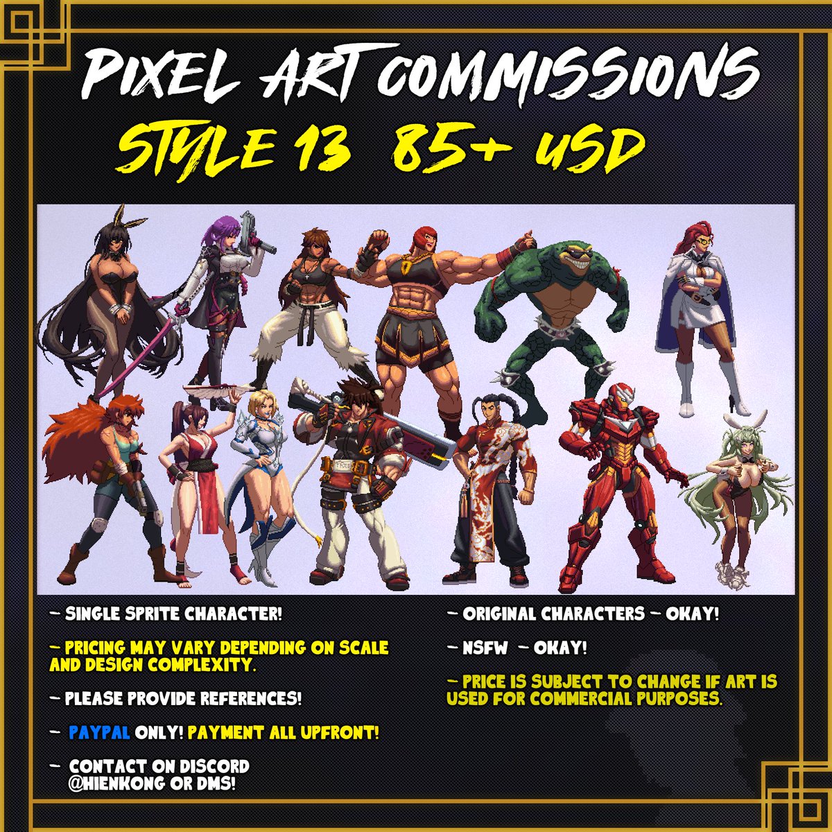 My schedule has opened up a bit so I am now accepting pixel art c0mmissions moving forward! 

My DM's are open.

Reshares &amp; Likes are always appreciated!

#PixelArt #ドット絵