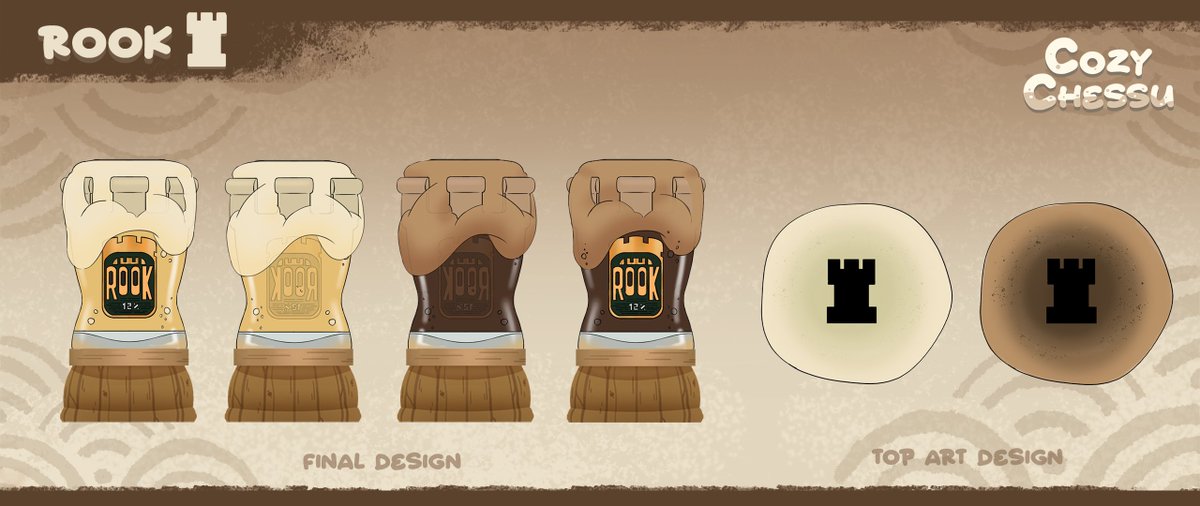 AllinTactics's tweet photo. With the sound of foam spilling over a freshly poured beer, take a sip, and land the perfect move with our Rook Piece. 

Wishlist Cozy Chessu now on Steam!
#cozychessu #indiegame #indiedev #chessgame #gameart https://t.co/tfRKCOfb89