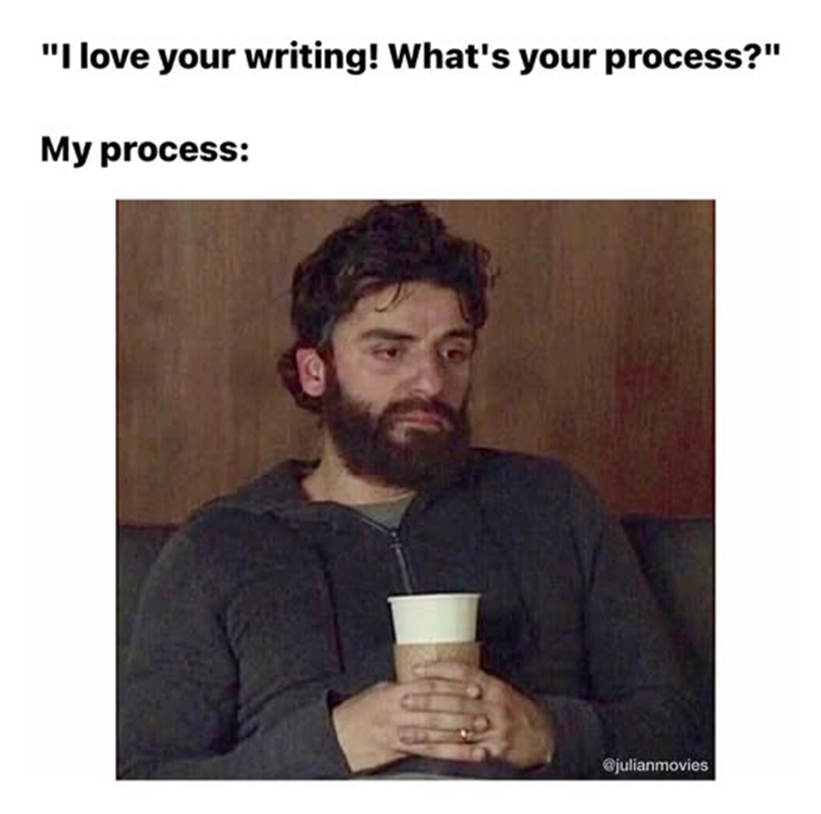 One part caffeine, two parts staring morosely into space.