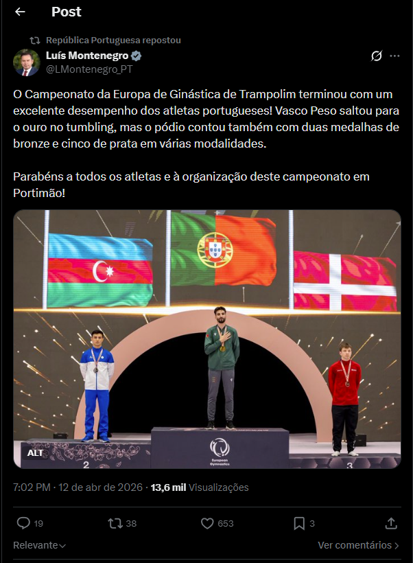 jpcorreia's tweet image. o sistema adquirido pelo Governo para rastrear as redes sociais já está a falhar, deixando que o primeiro-ministro espalhe informação falsa...Portugal amealhou oito medalhas: UMA (1) de ouro, DUAS (2) de prata e CINCO (5) de bronze
#primeiro
#fake