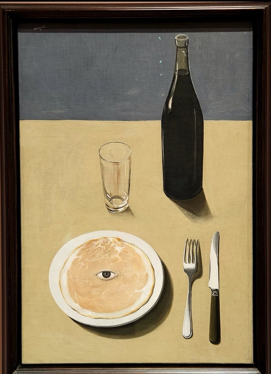 grapesunwrapped's tweet photo. One of these I took at @MuseumModernArt, the other in my kitchen. I had a googly eye laying around, so felt in a Magritte mood. #ThePortrait https://t.co/R9MDEGjH0C