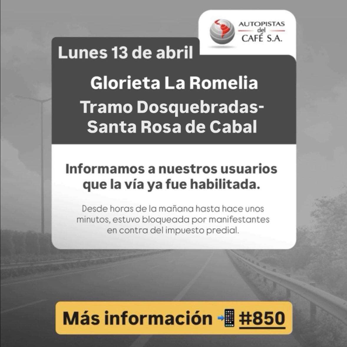 Autopistas del Café tweet media