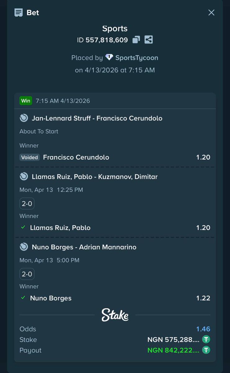 GreenTips01's tweet image. 2 Odds won 
✨☘️🔥☘️✨🔥

 ₦1 Million Paid Out🧰  
     
   🚨Register STAKE here👇
stake.com/?c=STYCOON

Use Promo Code:STYCOON

💬 Send message to ‌ t.me/HillsExchange to guide/Assist you on how to fund your stake account