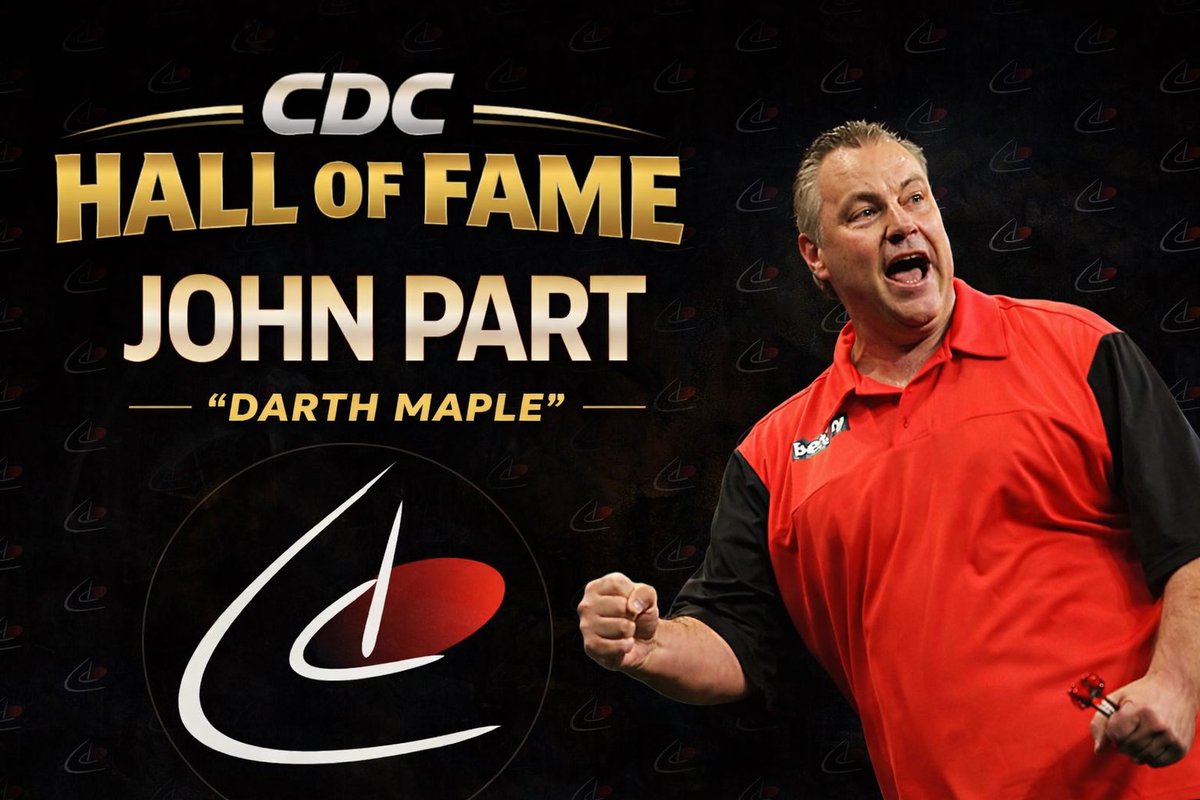 champdarts's tweet photo. The winner of the first ever 
Championship Darts Circuit Event ever played 

A vital element in the foundation of the launch of the CDC both on the oche and behind the microphone 

He is …..”Darth Maple”

Congratulations John Part!

CDC Hall of Fame 
Inaugural Class of 2026 https://t.co/N1YKBuFlDP