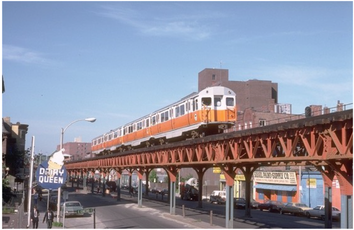 MBTATransitPD's tweet image. The #MBTA's EL. Travelling through the South End via Washington Street-year unknown. (Photo-Boston Street Cars)