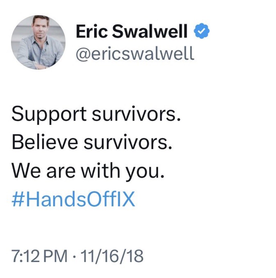 Dobbywho1's tweet photo. @RepSwalwell Support all survivors
Believe all survivors
#HandsOffIX https://t.co/GQAKWr2Vd3