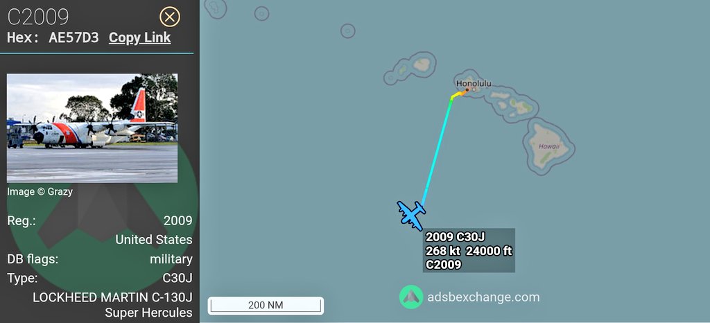 FMilcoms's tweet image. #COASTGUARD #C 2009 #AE57D3 

0859N17807W  FARAX  PKWA
FL180-240

Heading west.