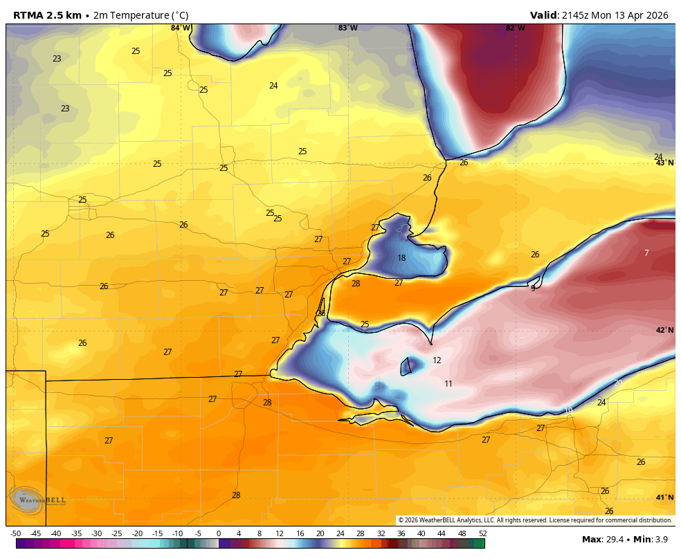 WxOntario1's tweet image. Summer-like afternoon across Deep SW #Ontario 🔥 

Temps range from the mid to upper 20s with mainly sunny skies

#OnWX #ONStorm
