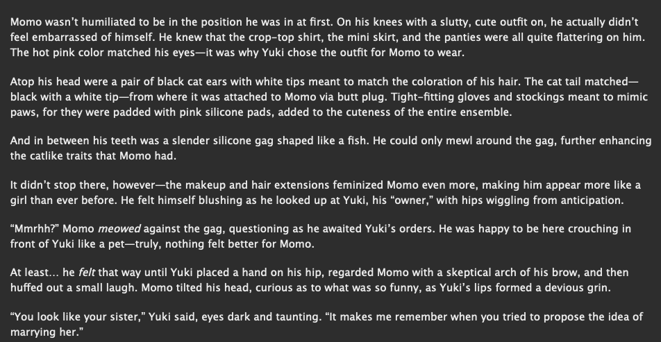 Vixenfur's tweet photo. Catgirls ruined Yuki's life 🐾🐱 Here's my next smutty contribution to Re:vale week!

Day 5: Gags / Crossdressing / Humiliation

Full fic here:
https://t.co/FBgct4DxZx

@revaleweek #NSFW #revaleweek2026 https://t.co/pFiBVJ1CYc