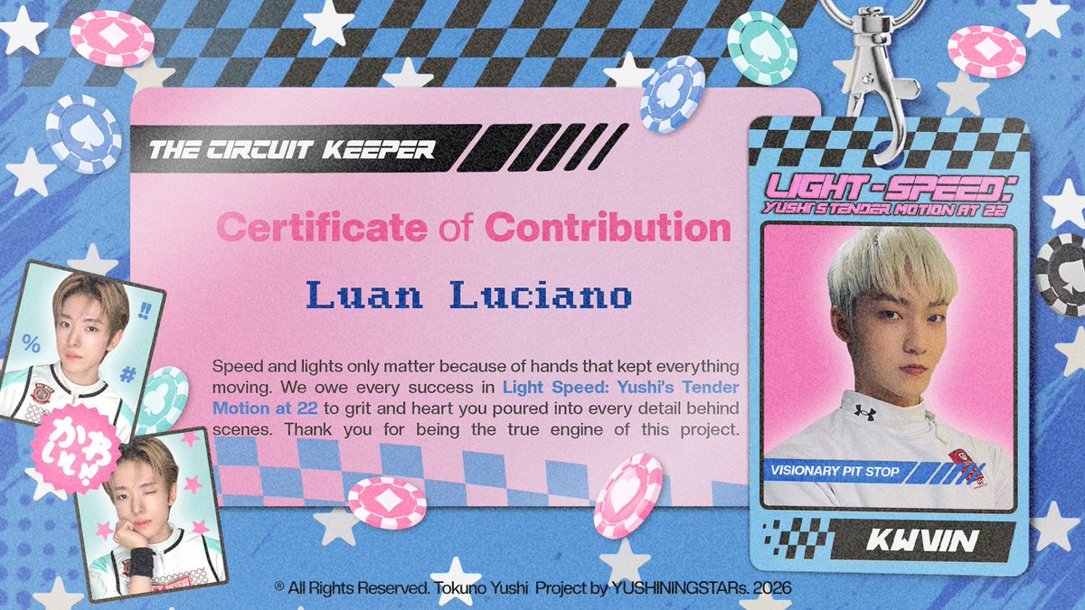 kwvin's tweet photo. 🎖┊ I, Luan, embrace this moment with courage in 𝗟𝗶𝗴���𝘁-𝗦𝗽𝗲𝗲𝗱: 𝗬𝘂𝘀𝗵𝗶’𝘀 𝗧𝗲𝗻𝗱𝗲𝗿 𝗠𝗼𝘁𝗶𝗼𝗻 𝗮𝘁 𝟮𝟮. As Visionary Pit Stop, I move beyond comfort, merging charm and fearless energy in each bold step. ₊˚✧ https://t.co/B2QDqBbIYE